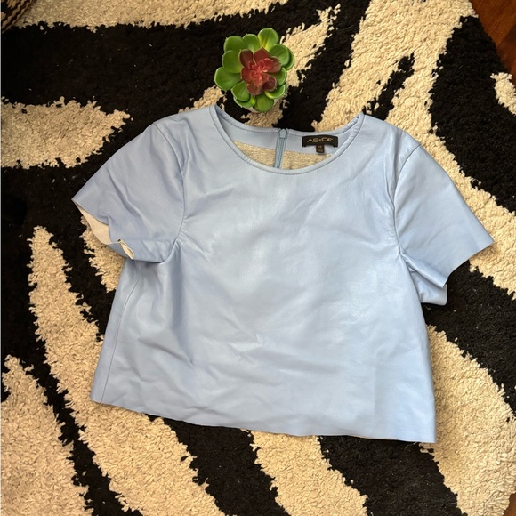 As by Df Leather Blue Top - Picture 1 of 6